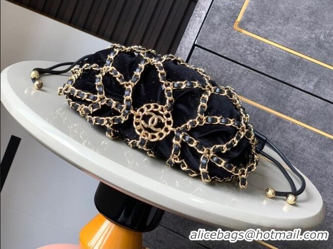 Top Quality Chanel Chain Mesh & Velvet Clutch CH052669 2025