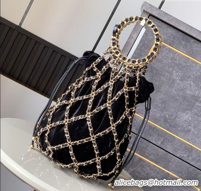Top Quality Chanel Chain Mesh & Velvet Clutch CH052669 2025