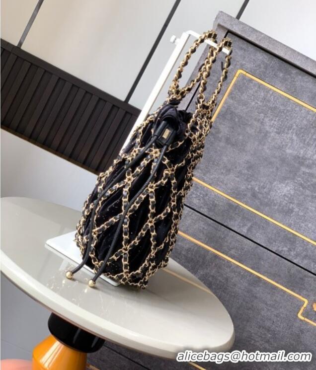 Top Quality Chanel Chain Mesh & Velvet Clutch CH052669 2025
