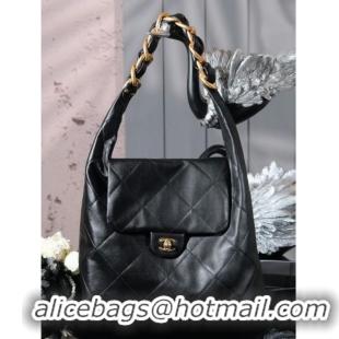 Grade Promotional Chanel Lambskin Hobo Bag CH052671 Black 2025