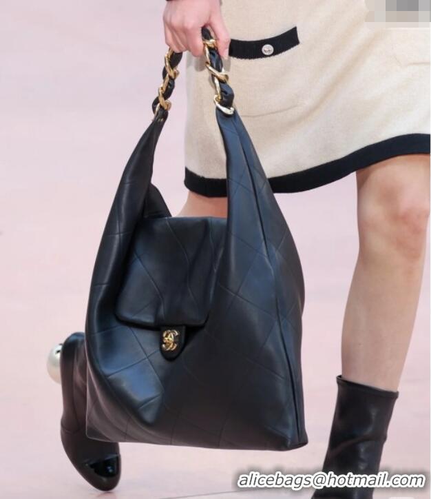 Grade Promotional Chanel Lambskin Hobo Bag CH052671 Black 2025