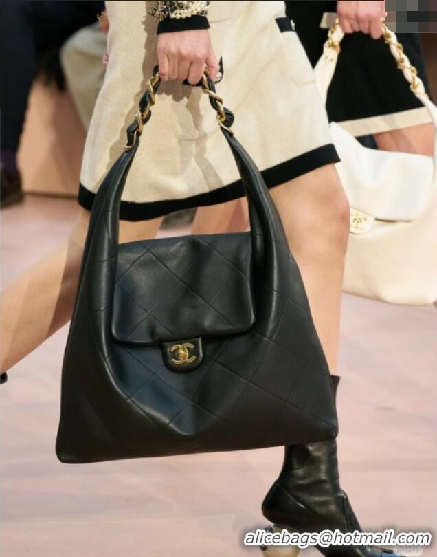 Grade Promotional Chanel Lambskin Hobo Bag CH052671 Black 2025