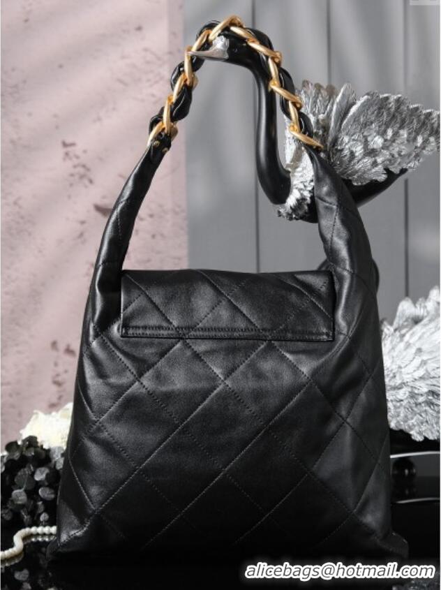 Grade Promotional Chanel Lambskin Hobo Bag CH052671 Black 2025