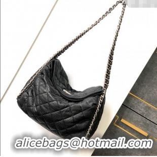 Buy Inexpensive Chanel Crinkled Supple Calfskin Hobo Bag CH052672 Black 2025