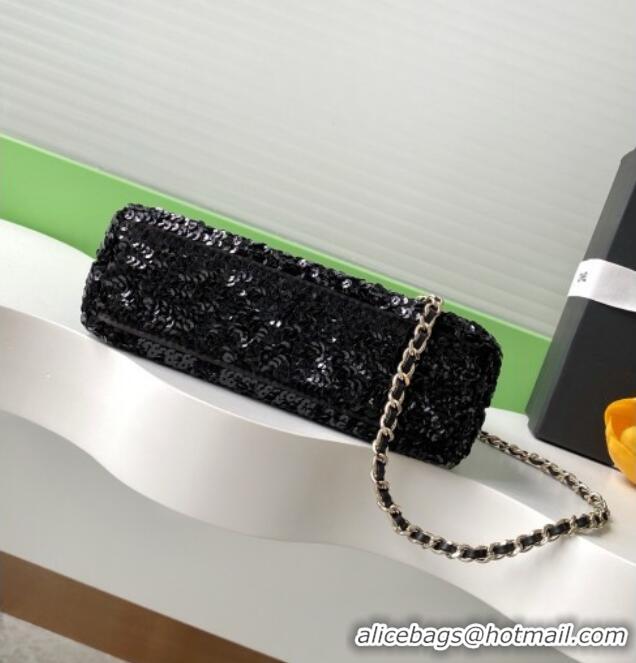 Low Cost Design Chanel Sequins Mini Shopping Bag AS4416 Black 2025