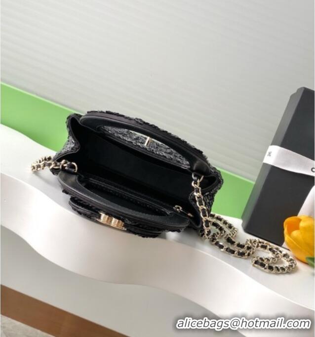 Low Cost Design Chanel Sequins Mini Shopping Bag AS4416 Black 2025