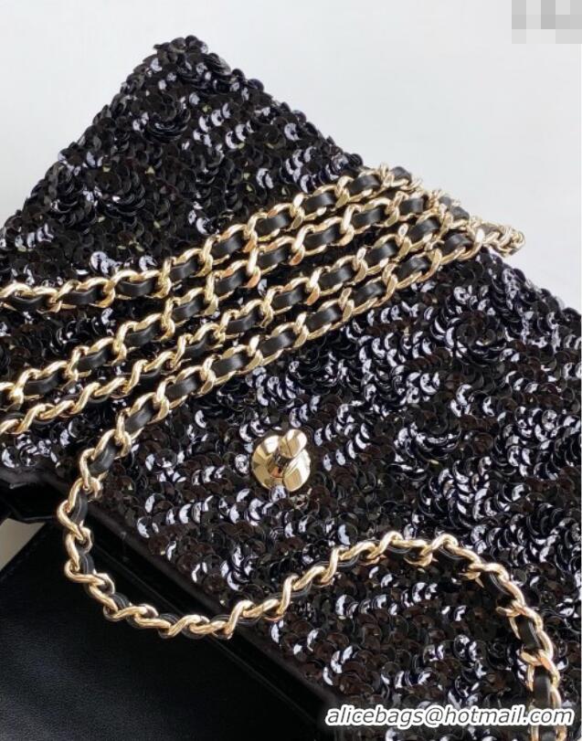 Low Cost Design Chanel Sequins Mini Shopping Bag AS4416 Black 2025