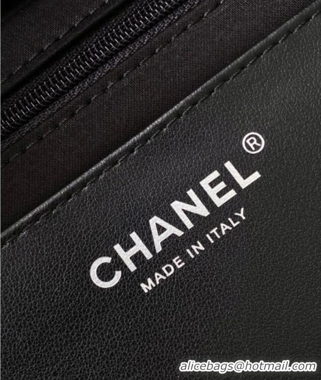 Famous Brand Chanel Large Bucket Bag in Shiny Lambskin AS5406 Black/Silver 2025
