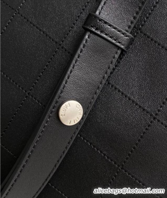 Famous Brand Chanel Large Bucket Bag in Shiny Lambskin AS5406 Black/Silver 2025