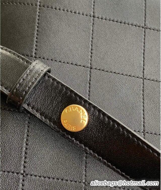 Best Price Chanel Large Bucket Bag in Shiny Lambskin AS5406 Black/Gold 2025