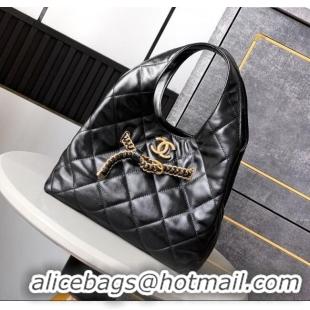 Free Shipping Chanel Quilted Lambskin Hobo Bag with Chain Buckle AS5411 Black 2025