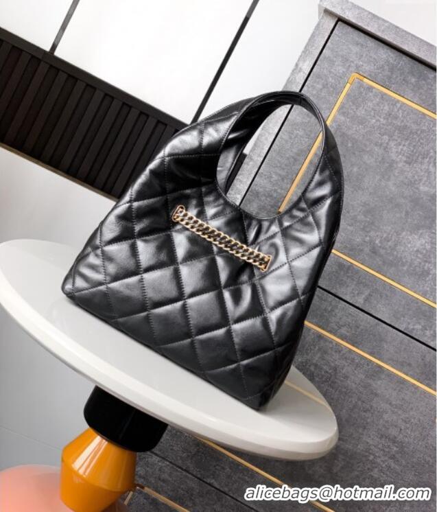 Free Shipping Chanel Quilted Lambskin Hobo Bag with Chain Buckle AS5411 Black 2025