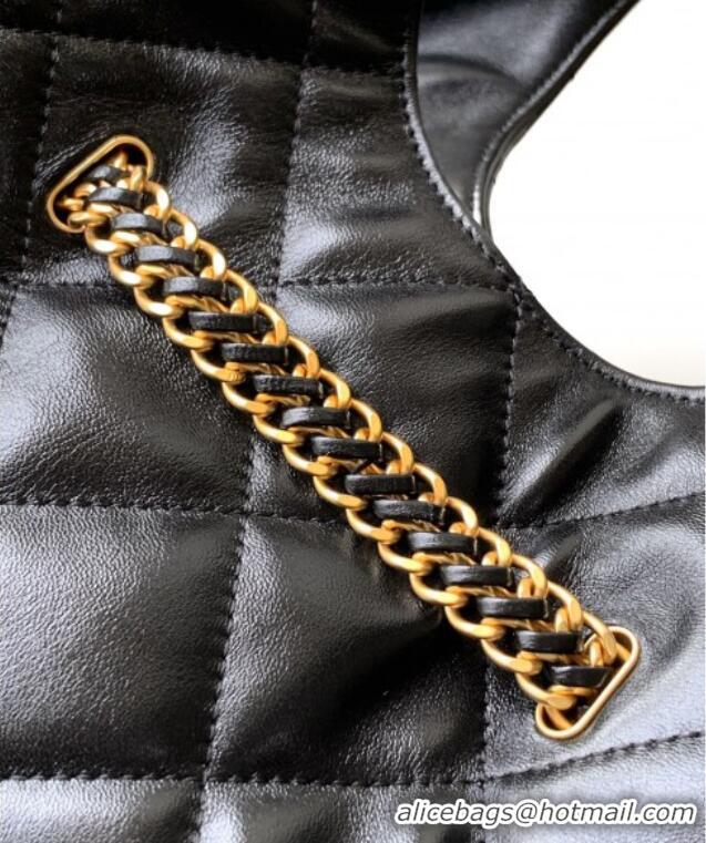 Free Shipping Chanel Quilted Lambskin Hobo Bag with Chain Buckle AS5411 Black 2025