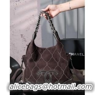 Top Quality Chanel Vintage Suede Shopping Bag CH052675 Brown 2025