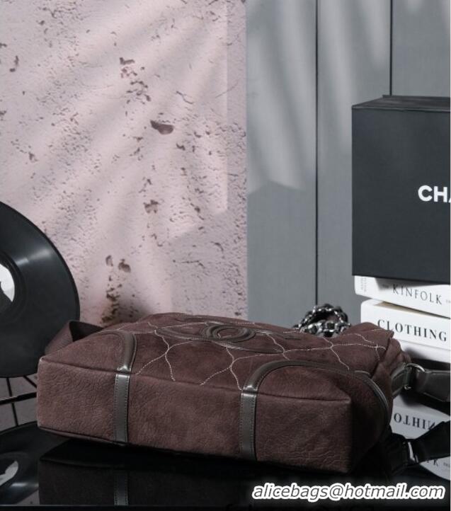 Top Quality Chanel Vintage Suede Shopping Bag CH052675 Brown 2025