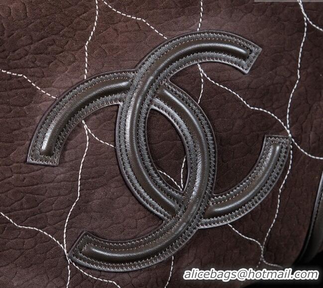 Top Quality Chanel Vintage Suede Shopping Bag CH052675 Brown 2025