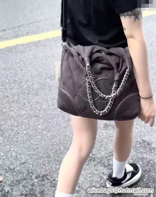 Top Quality Chanel Vintage Suede Shopping Bag CH052675 Brown 2025