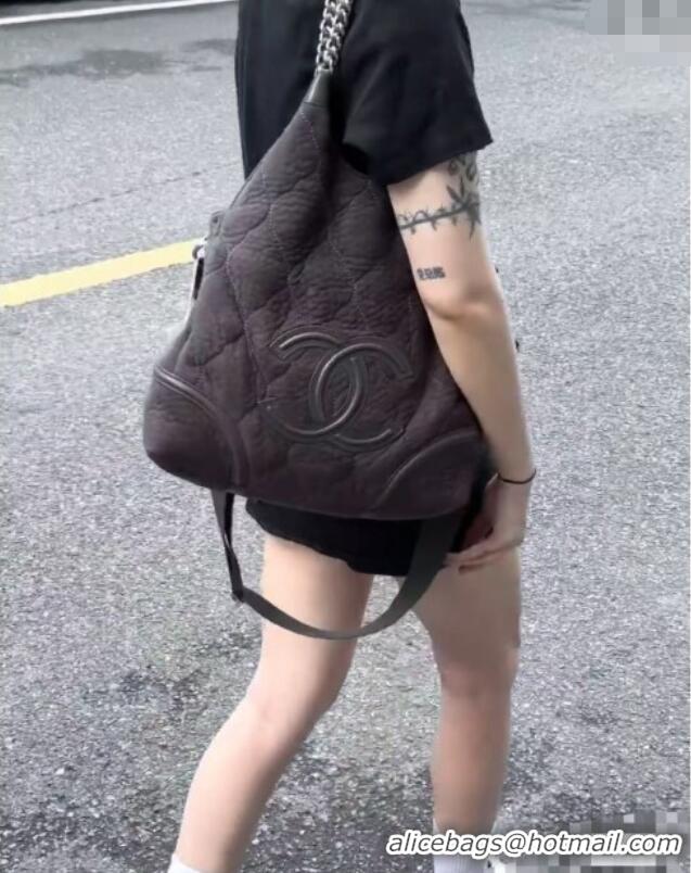 Top Quality Chanel Vintage Suede Shopping Bag CH052675 Brown 2025