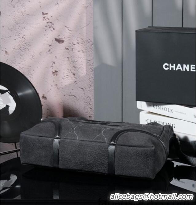 Best Price Chanel Vintage Suede Shopping Bag CH052675 Black 2025