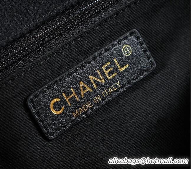 Top Grade Chanel Vintage Embroidered Linen Flap Bag CH052679 Black 2025