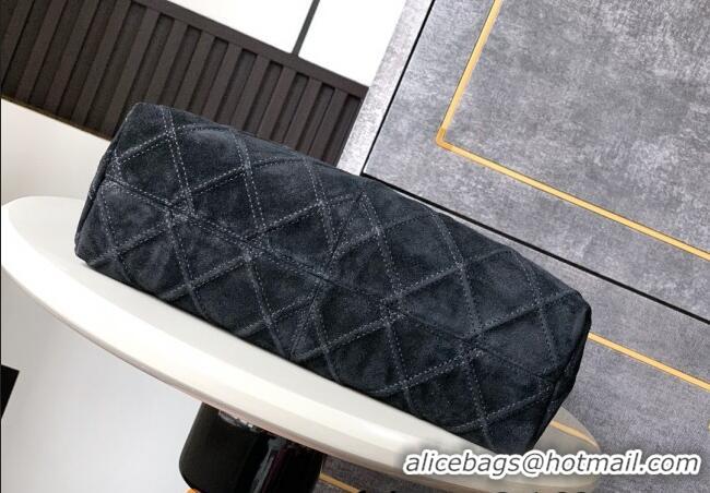 Well Crafted Chanel Vintage Quilted Suede Hobo Bag CH052681 Black 2025