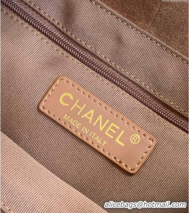 Luxury Cheap Chanel Vintage Quilted Suede Hobo Bag CH052681 Brown 2025