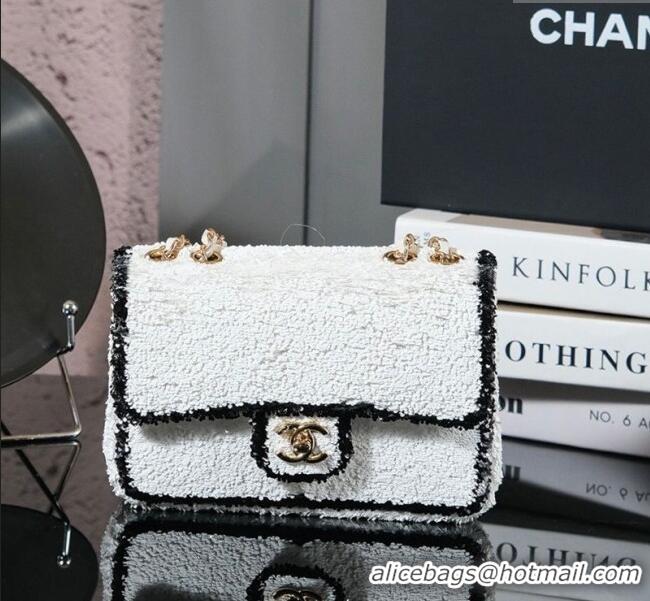 Big Discount Chanel Sequins Mini Classic Flap Bag A69900 White 2025