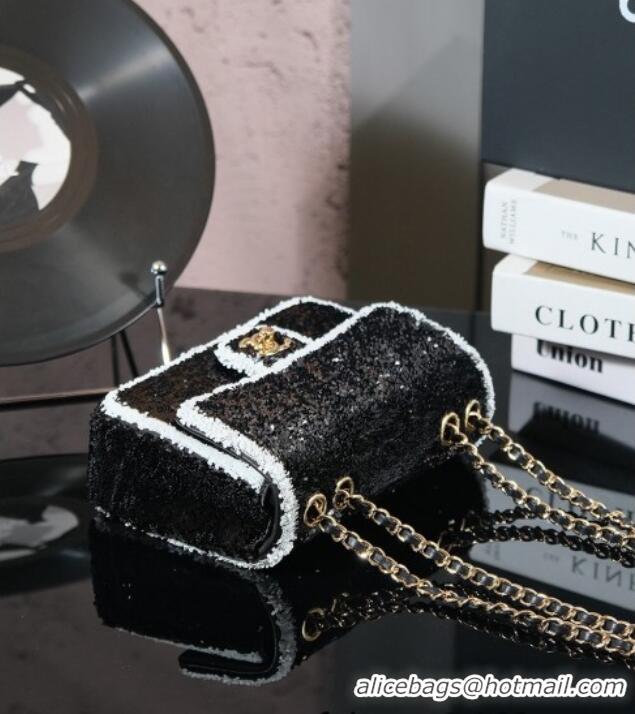 Well Crafted Chanel Sequins Mini Classic Flap Bag A69900 Black 2025