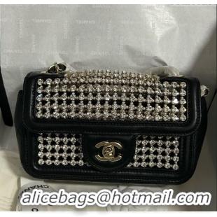 Most Popular Chanel Strass & Lambskin Mini Flap Bag Leather CH052685 Black 2025