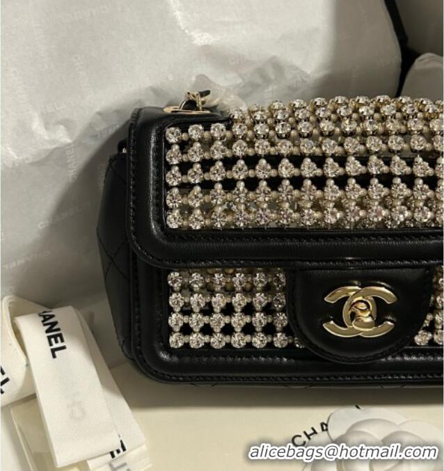 Most Popular Chanel Strass & Lambskin Mini Flap Bag Leather CH052685 Black 2025