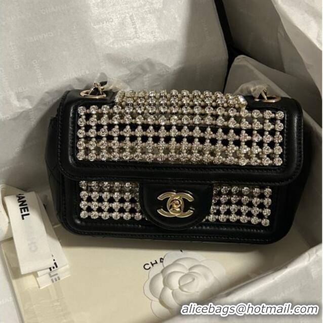 Most Popular Chanel Strass & Lambskin Mini Flap Bag Leather CH052685 Black 2025