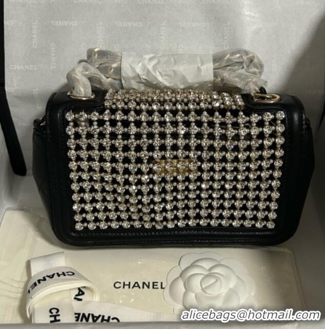 Most Popular Chanel Strass & Lambskin Mini Flap Bag Leather CH052685 Black 2025