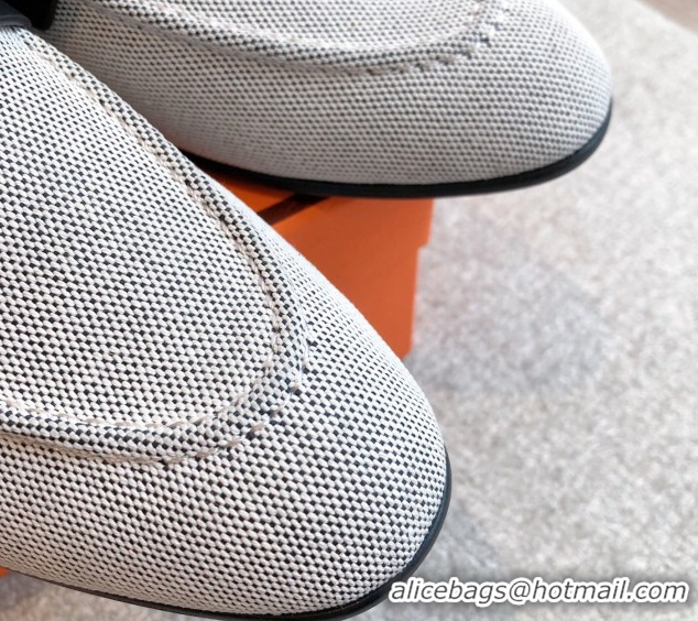 Purchase Hermes Paris Loafers in Calfskin and Canvas Black 0419115