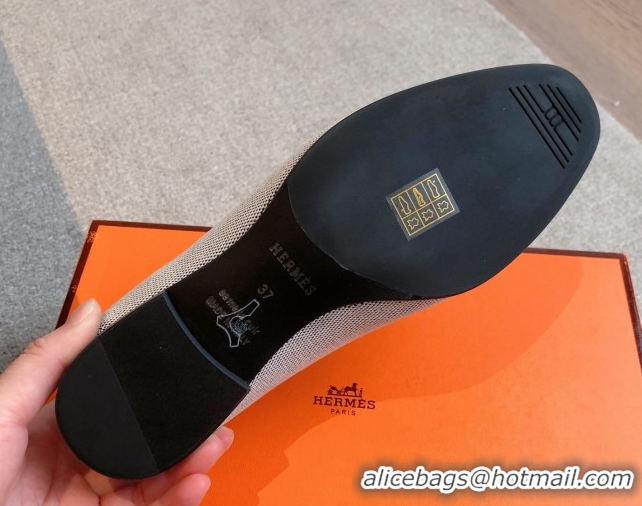 Purchase Hermes Paris Loafers in Calfskin and Canvas Black 0419115