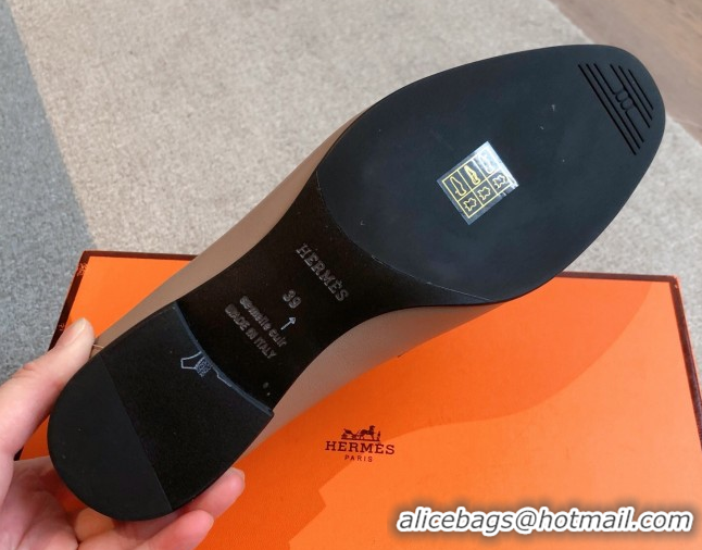 Good Quality Hermes Royal Loafers in Calfskin Leather with Fringe Elephant Grey 0419118
