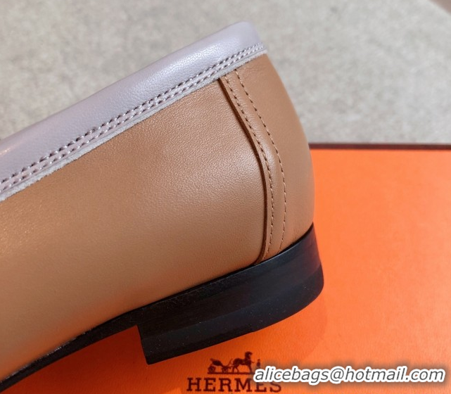Low Cost Hermes Royal Loafers in Calfskin Leather with Fringe Brown/Purple 0419124