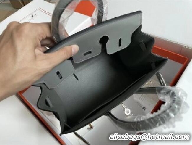 Famous Brand Hermes Birkin Sellier 25cm Bag in Original Box Leather H025 Grey 2025 (Full Handmade)