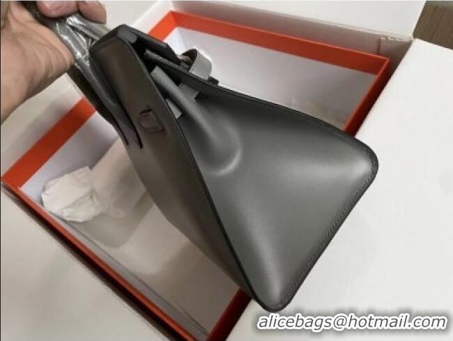 Famous Brand Hermes Birkin Sellier 25cm Bag in Original Box Leather H025 Grey 2025 (Full Handmade)