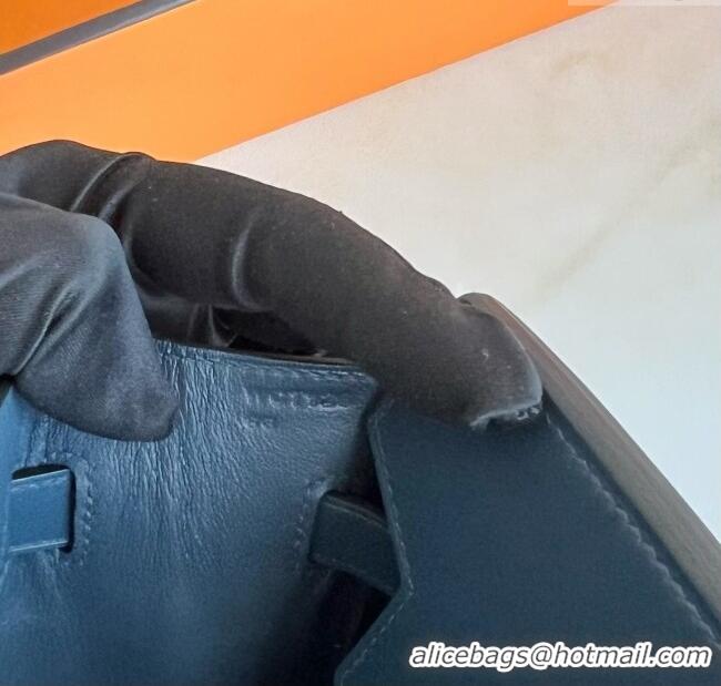 Top Quality Hermes Birkin 25cm Bag in Original Box Leather H025 7P Prussian Blue/Silver 2025 (Full Handmade)
