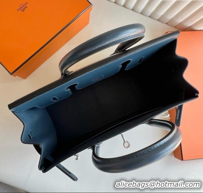 Best Price Hermes Birkin 30cm Bag in Original Box Leather H030 7P Prussian Blue/Silver 2025 (Full Handmade)