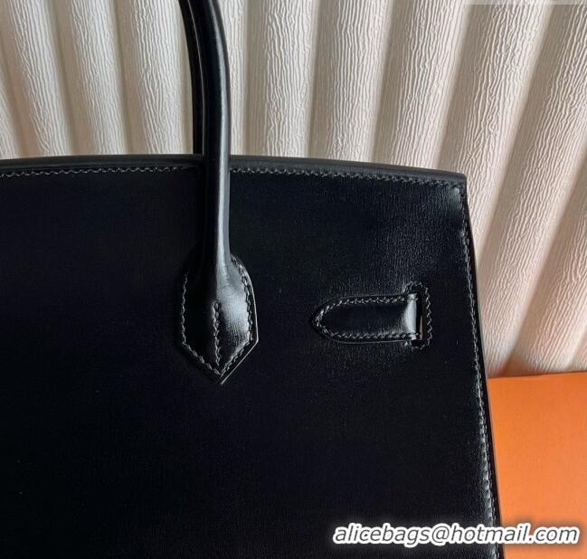 Top Quality Hermes Birkin Sellier 25cm Bag in Original Box Leather CK89 Black/Silver 2025 (Full Handmade)