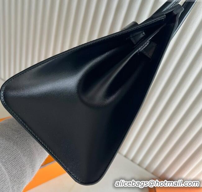 Top Quality Hermes Birkin Sellier 25cm Bag in Original Box Leather CK89 Black/Silver 2025 (Full Handmade)