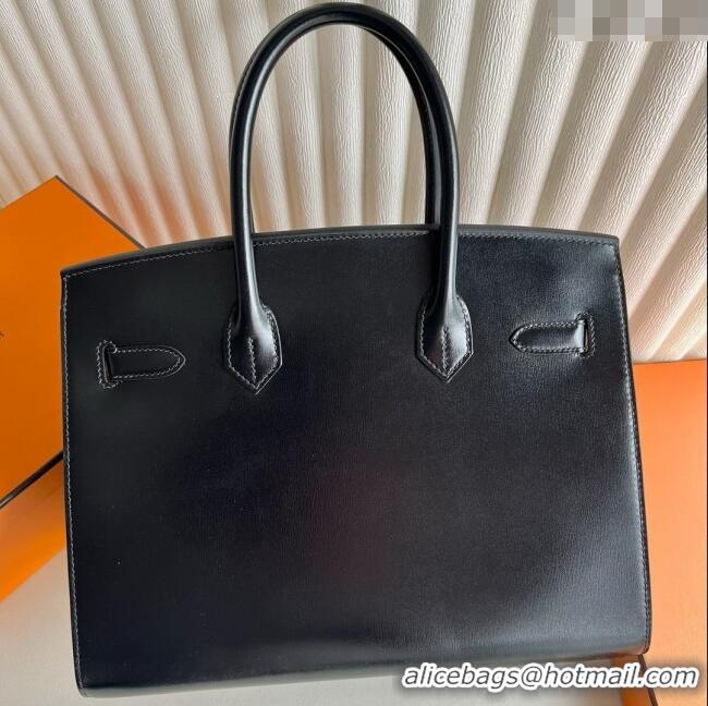 Top Quality Hermes Birkin Sellier 25cm Bag in Original Box Leather CK89 Black/Silver 2025 (Full Handmade)