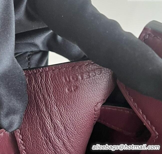 Top Quality Hermes Birkin 25cm Bag in Original Box Leather CK57 Bordeaux Wine Red/Gold 2025 (Full Handmade)
