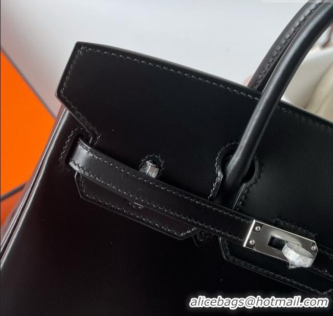 Well Crafted Hermes Birkin 25cm Bag in Original Box Leather CK89 Black/Silver 2025 (Full Handmade)