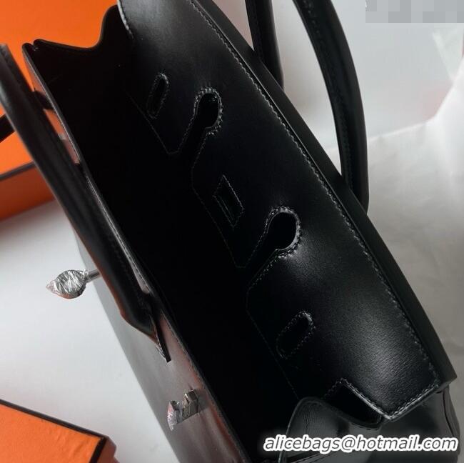 Well Crafted Hermes Birkin 25cm Bag in Original Box Leather CK89 Black/Silver 2025 (Full Handmade)