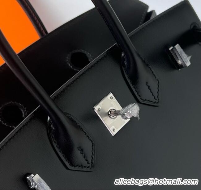 Well Crafted Hermes Birkin 25cm Bag in Original Box Leather CK89 Black/Silver 2025 (Full Handmade)