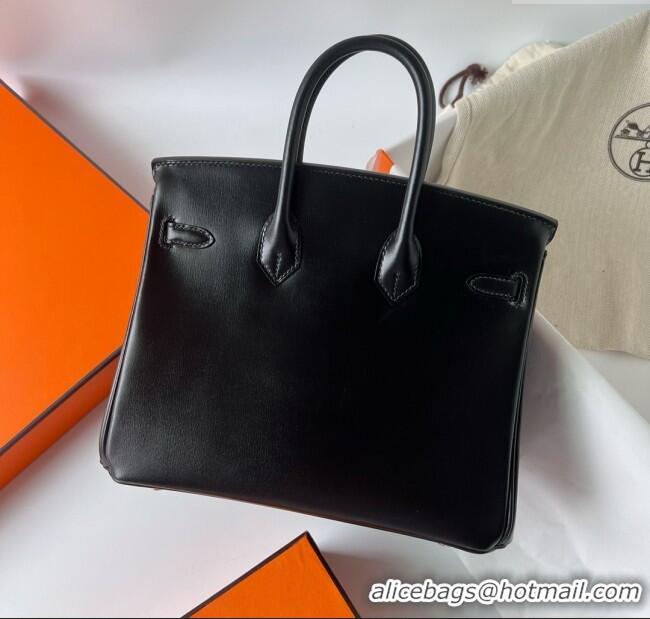 Well Crafted Hermes Birkin 25cm Bag in Original Box Leather CK89 Black/Silver 2025 (Full Handmade)