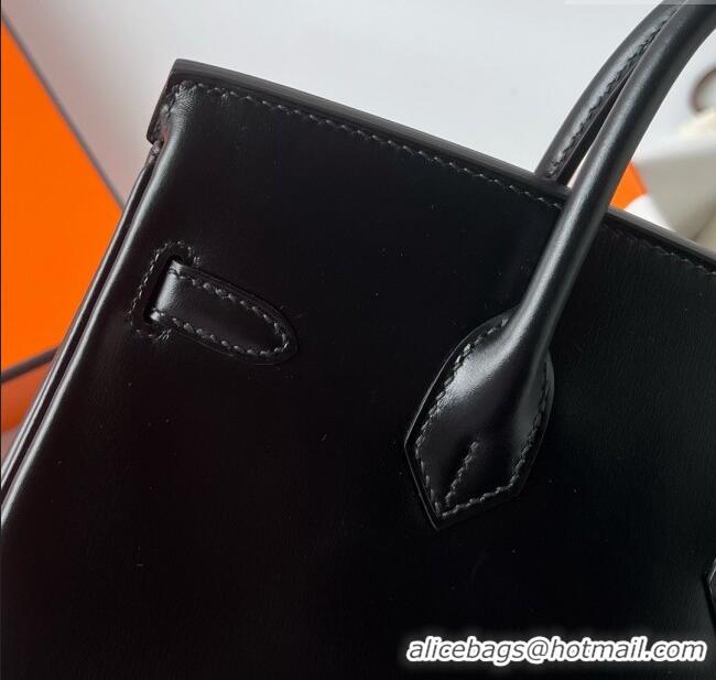 Well Crafted Hermes Birkin 25cm Bag in Original Box Leather CK89 Black/Silver 2025 (Full Handmade)