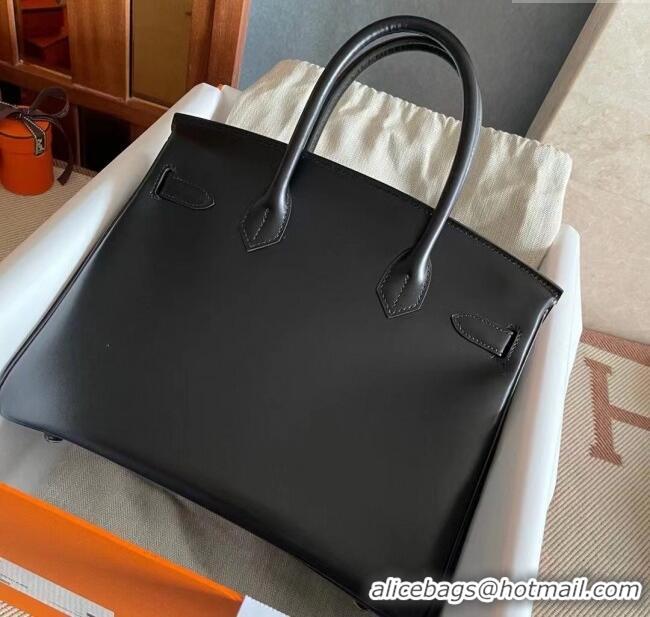 Grade Quality Hermes Birkin 25cm Bag in Original Box Leather CH89 Black/Black 2025 (Full Handmade)